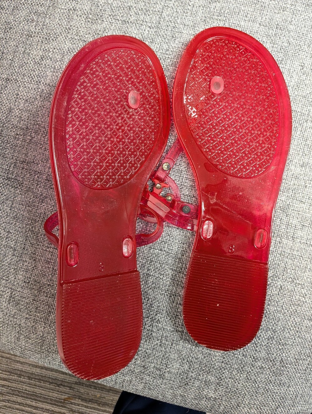 Tory Burch Red Jelly Logo Thong Sandals - Women's Slip-On Sandals - Picture 2 of 3